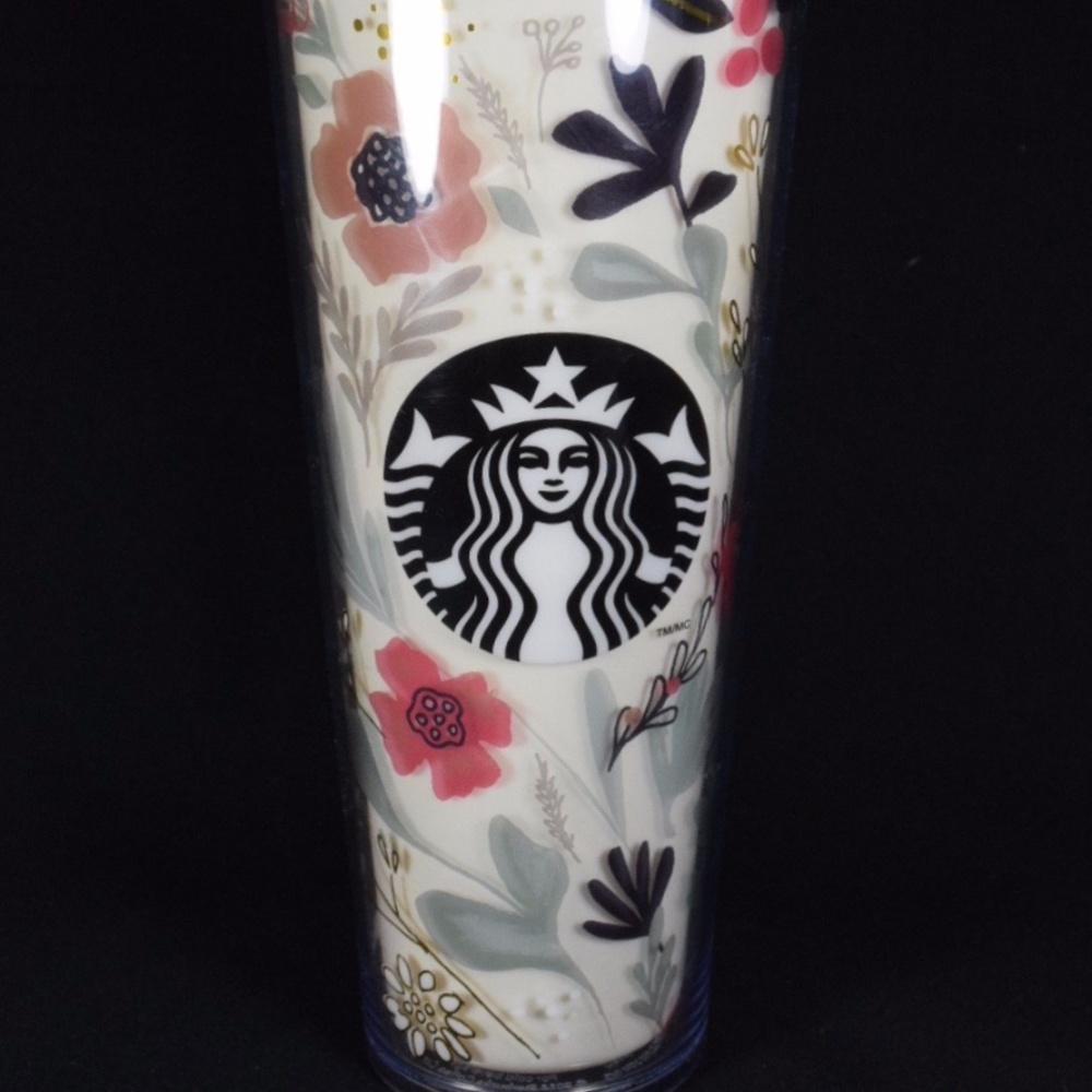 Starbucks Floral Coffee Tumbler Harvest HTF Cold Cup Venti Rare 24 oz No Straw